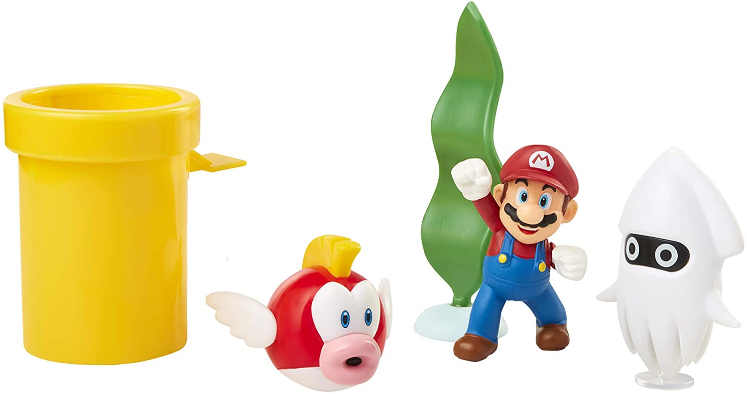 Super Mario - Undervandsdiorama-figursæt