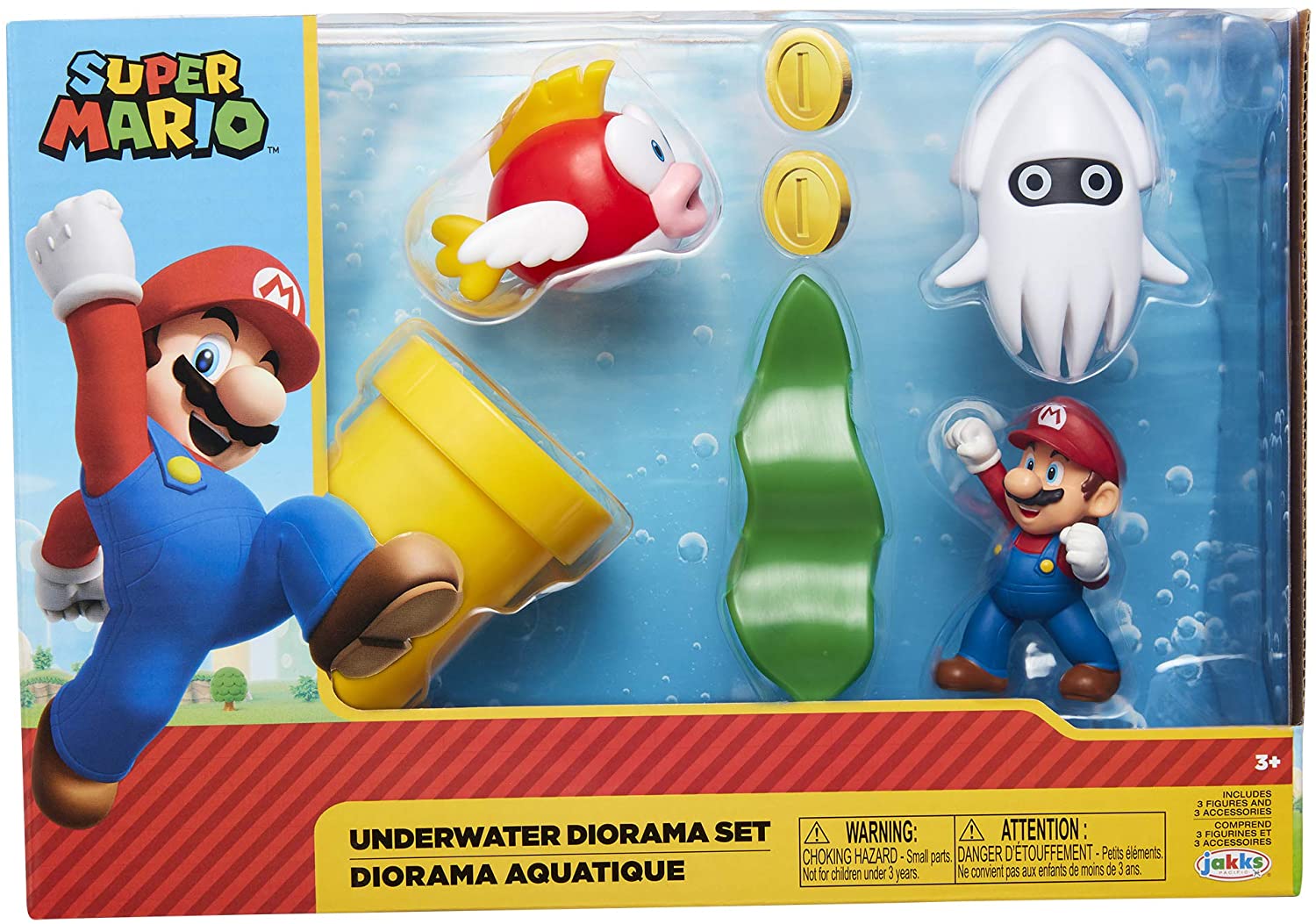 Super Mario - Undervandsdiorama-figursæt