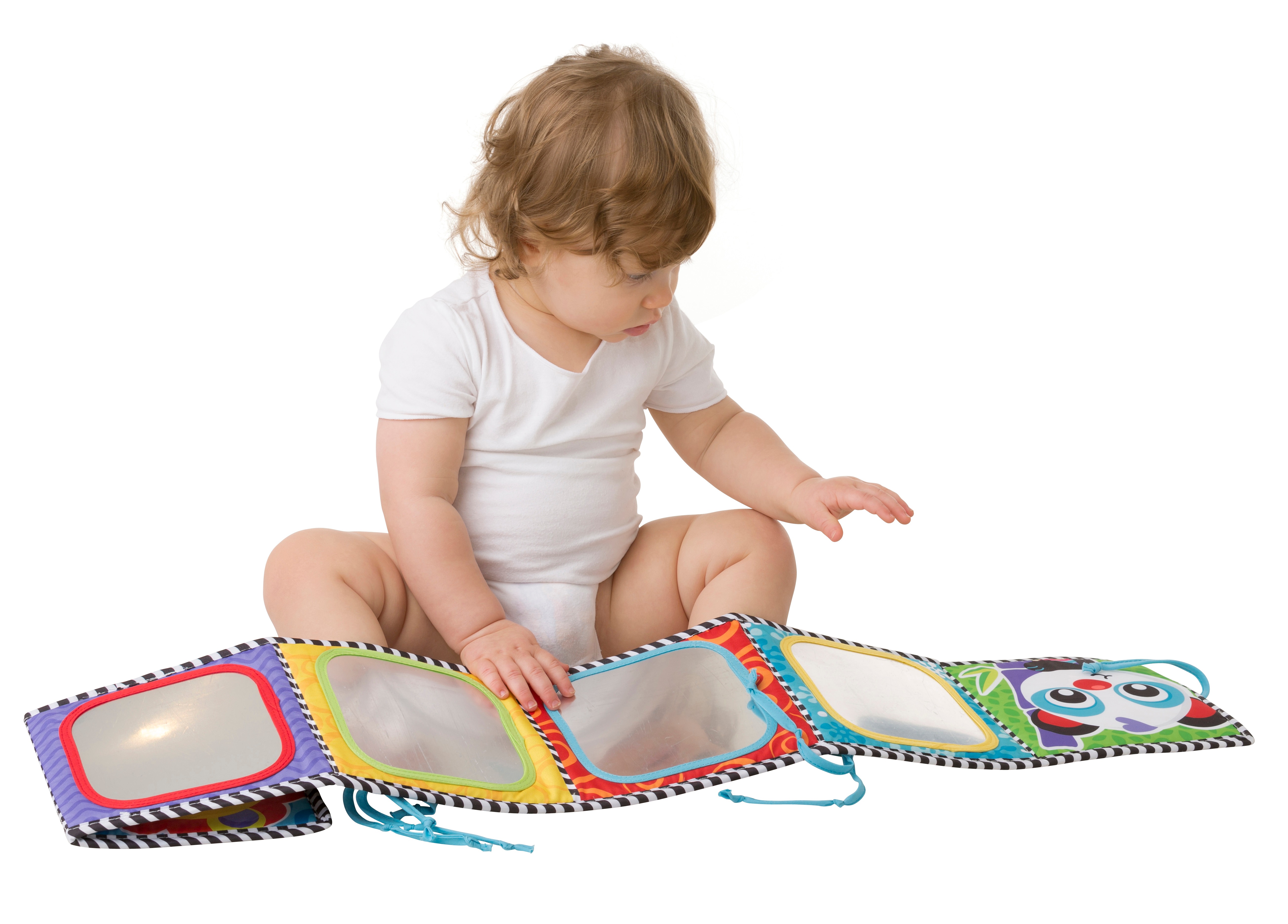 Tummy Time vendbar bog m/spejl