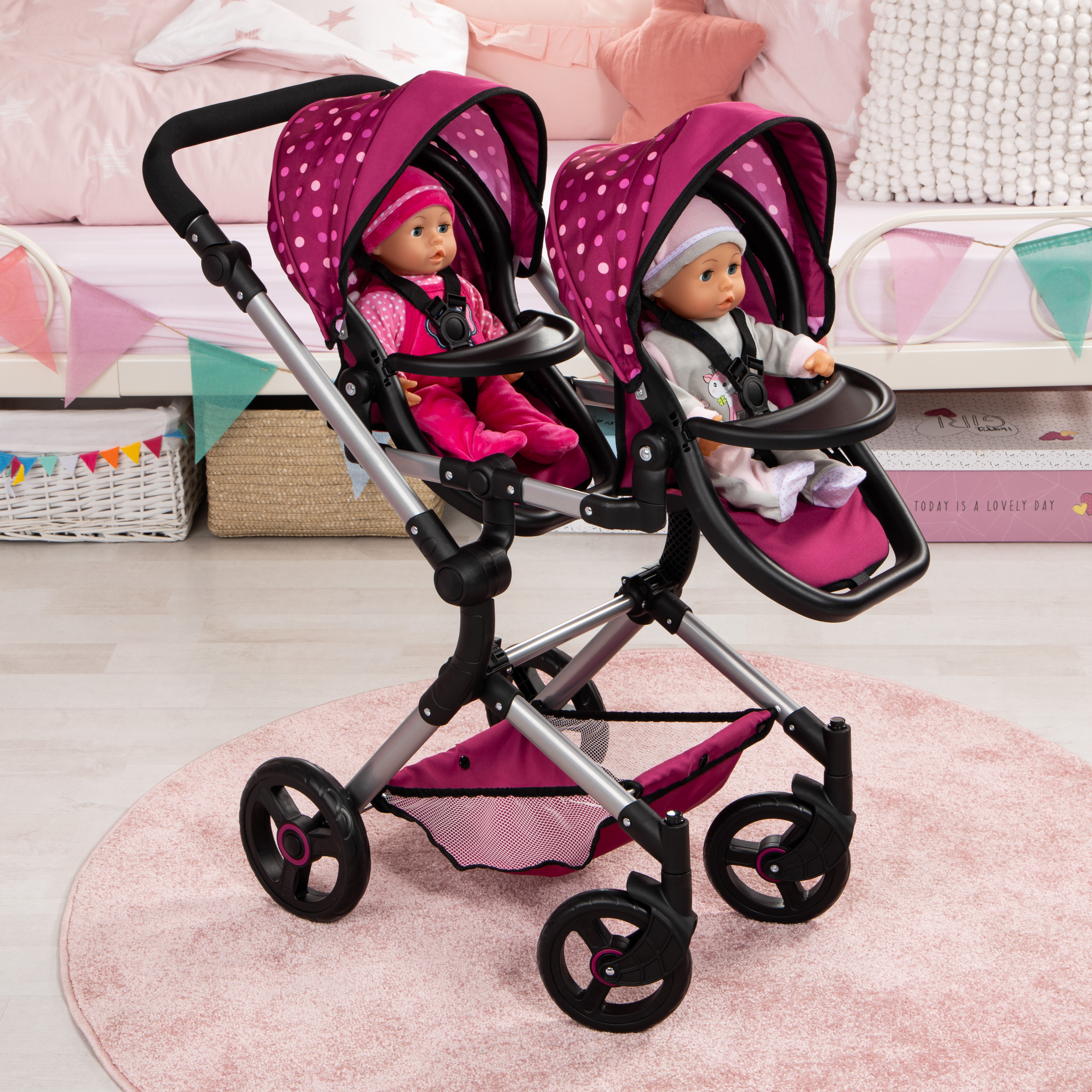 Tvillinge Klapvogn - Neo - Pink
