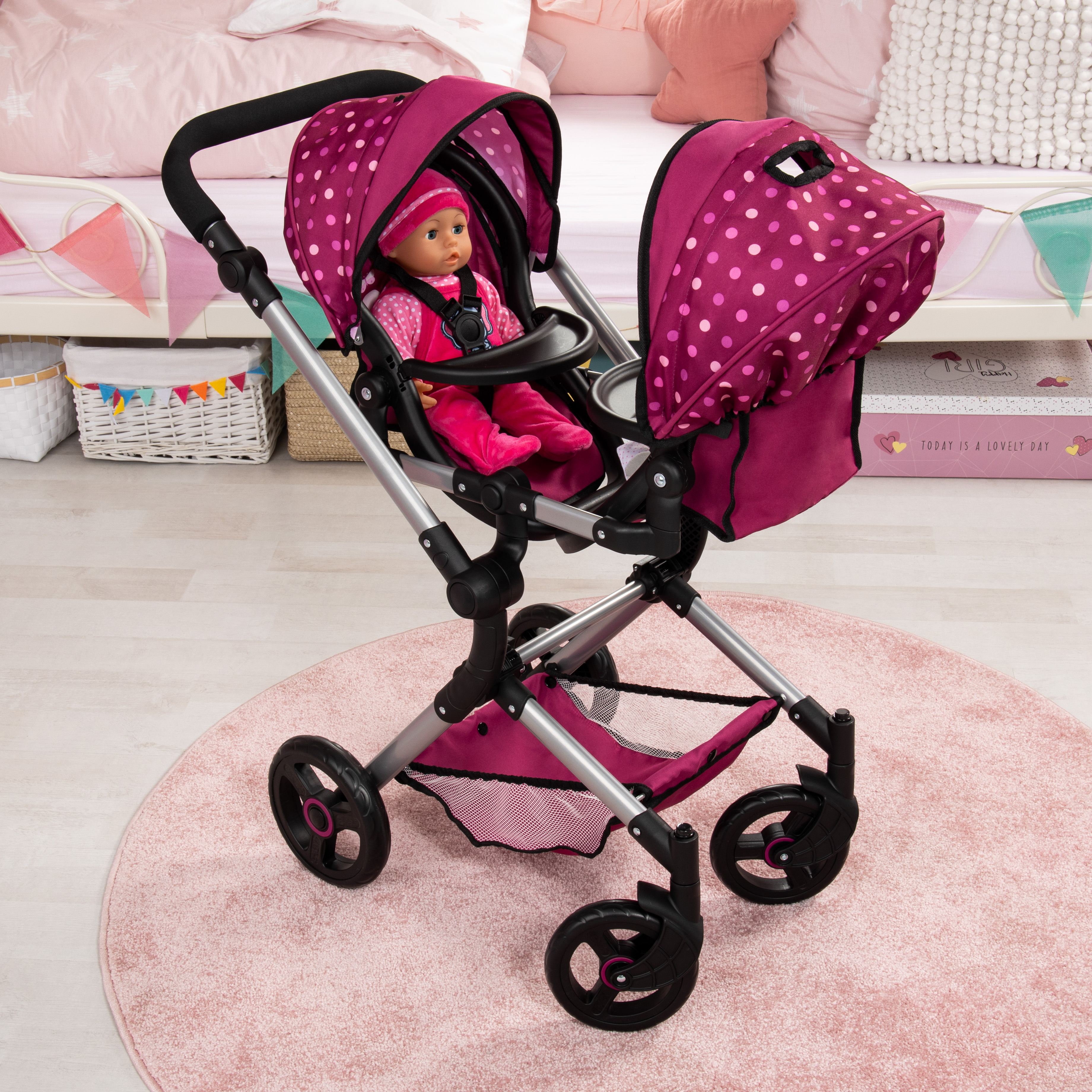 Tvillinge Klapvogn - Neo - Pink