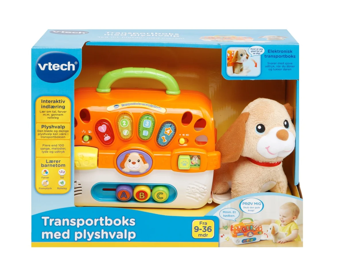 Vtech - Baby Transportboks m. Plyshvalp (Dansk)