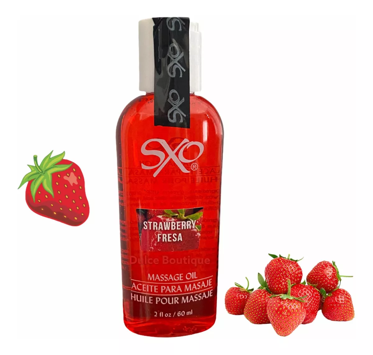 Imagen del producto Lubricante para Masaje de Fresa Comestible - 60 mL en color Fresa