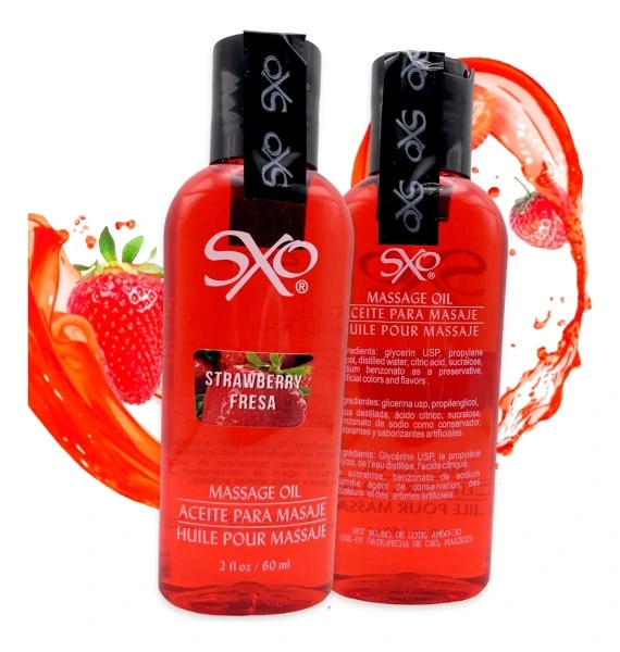 Imagen del producto Lubricante para Masaje de Fresa Comestible - 60 mL en color Fresa