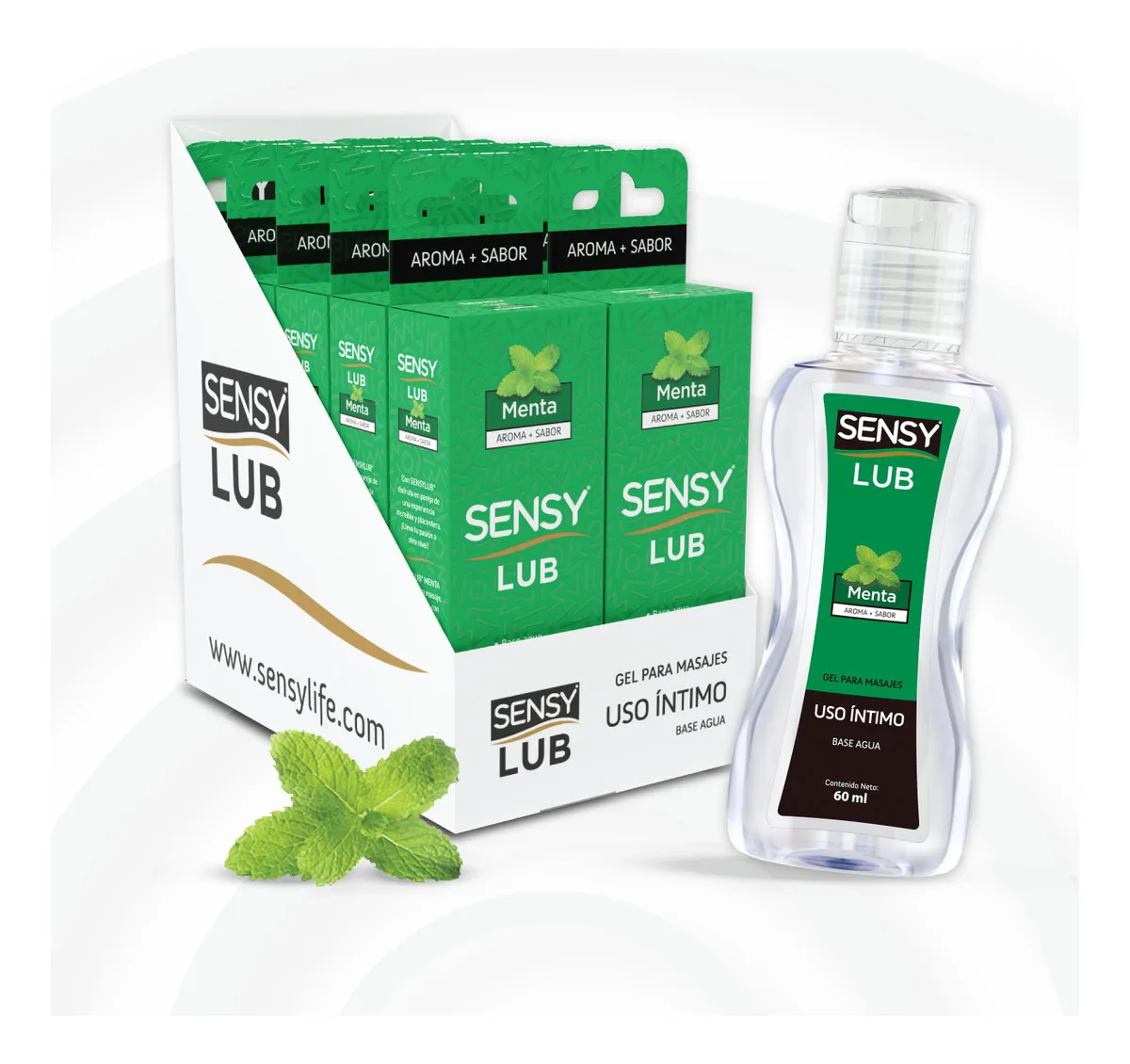 Imagen del producto Sensy Lub Pack Gel Menta 60ml Masaje Íntimo en color Menta