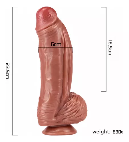 Imagen del producto Consolador Realista de Silicona Líquida con Ventosa - 23.5 cm x 6 cm en color 23cm