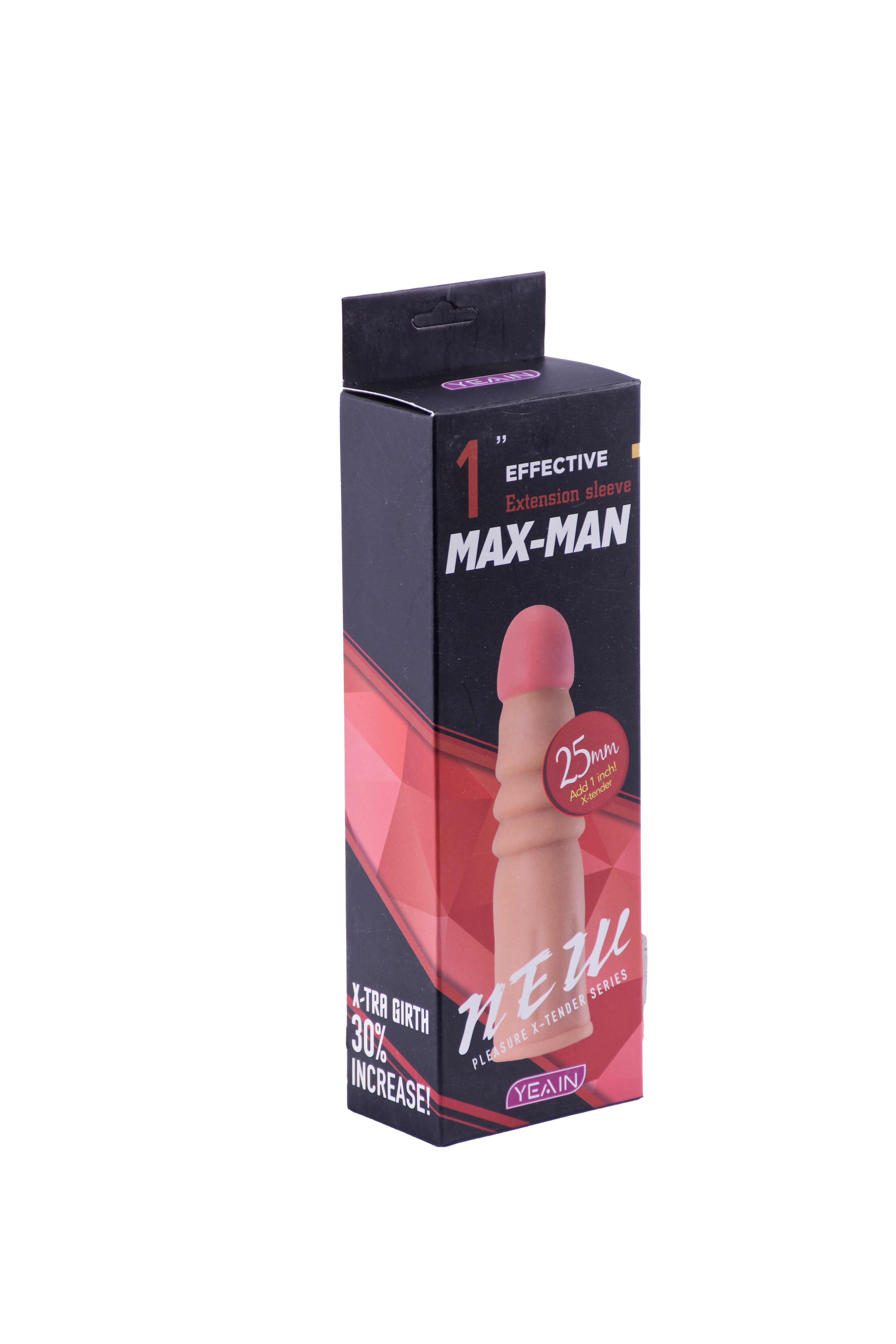 Imagen del producto Funda Extensora MAX MAN de 1" con Anillos Rojos y Extensión MAGIC FLESH de 14.5 x 4 cm, Extensión de 2.5 cm en color ANILLOS