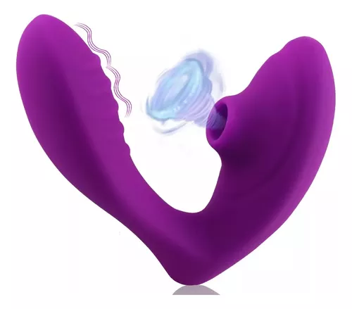 Imagen del producto Vibrador con Succionador de Clítoris y Estimulador de Punto G - 10 Modos de Placer en color Morado