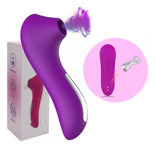 Imagen del producto Vibrador con Succionador de Clítoris Recargable 10 Modos Silencioso en color Violeta