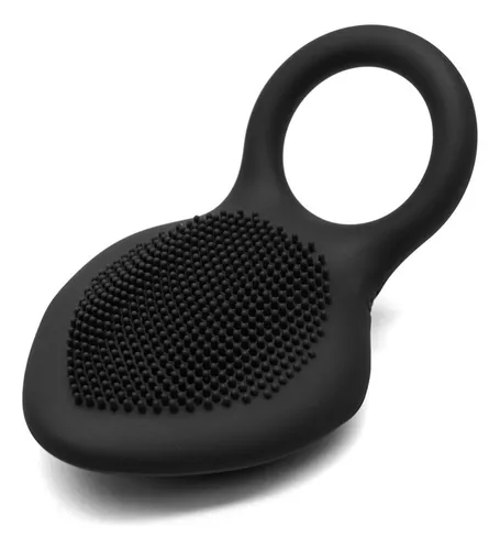 Imagen del producto Anillo Vibrador 10 Velocidades con Cepillo Clítoris para Pareja Recargable en color Negro