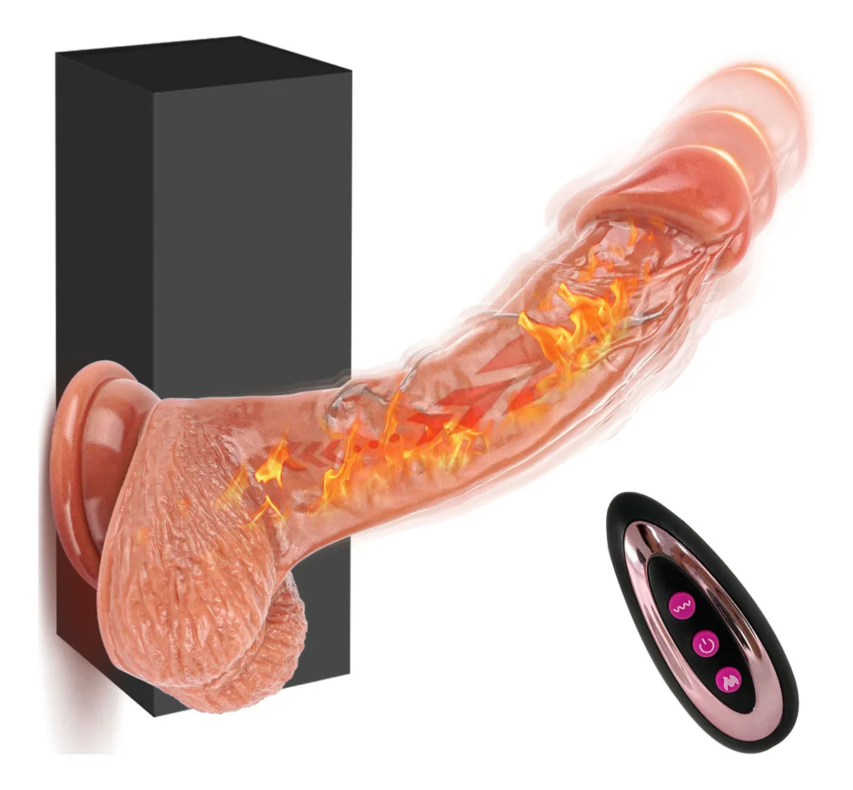 Imagen del producto Vibrador Consolador Pene Emulación Texturas Dildo 21cm Color Carne en color Carne