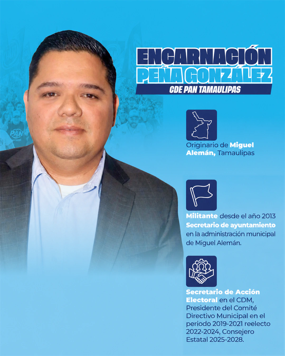 Ficha institucional de Encarnación Peña González, integrante del CDE PAN Tamaulipas