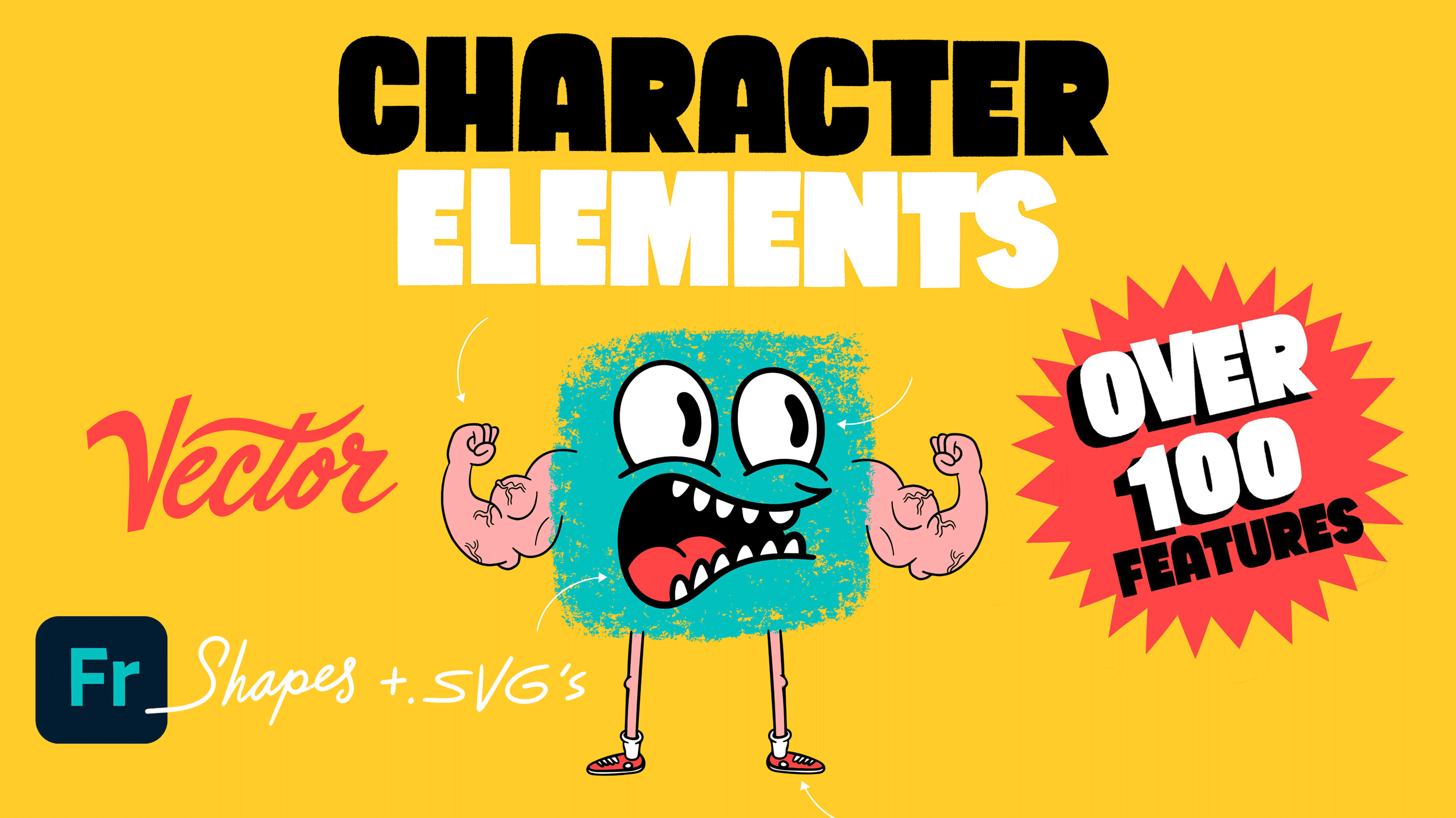 Vector Character Elements: Shape Library for Adobe Fresco