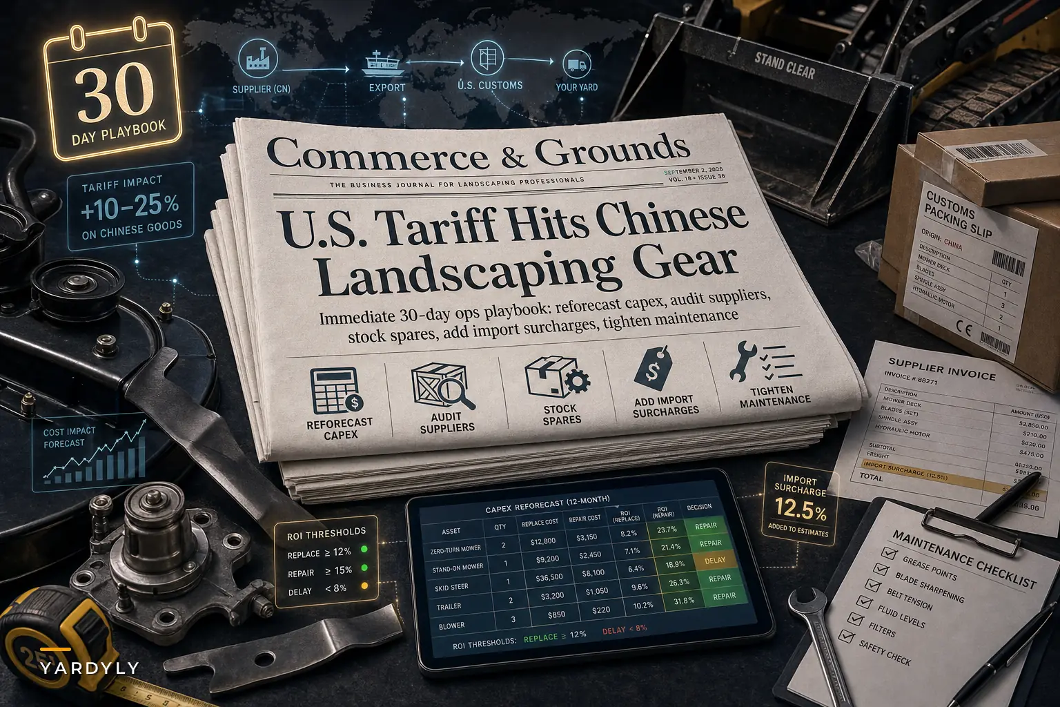 How the U.S. Tariff on Chinese Goods Should Change Your Equipment Budgets, Bids, and Supplier Plan — A 30‑Day Checklist