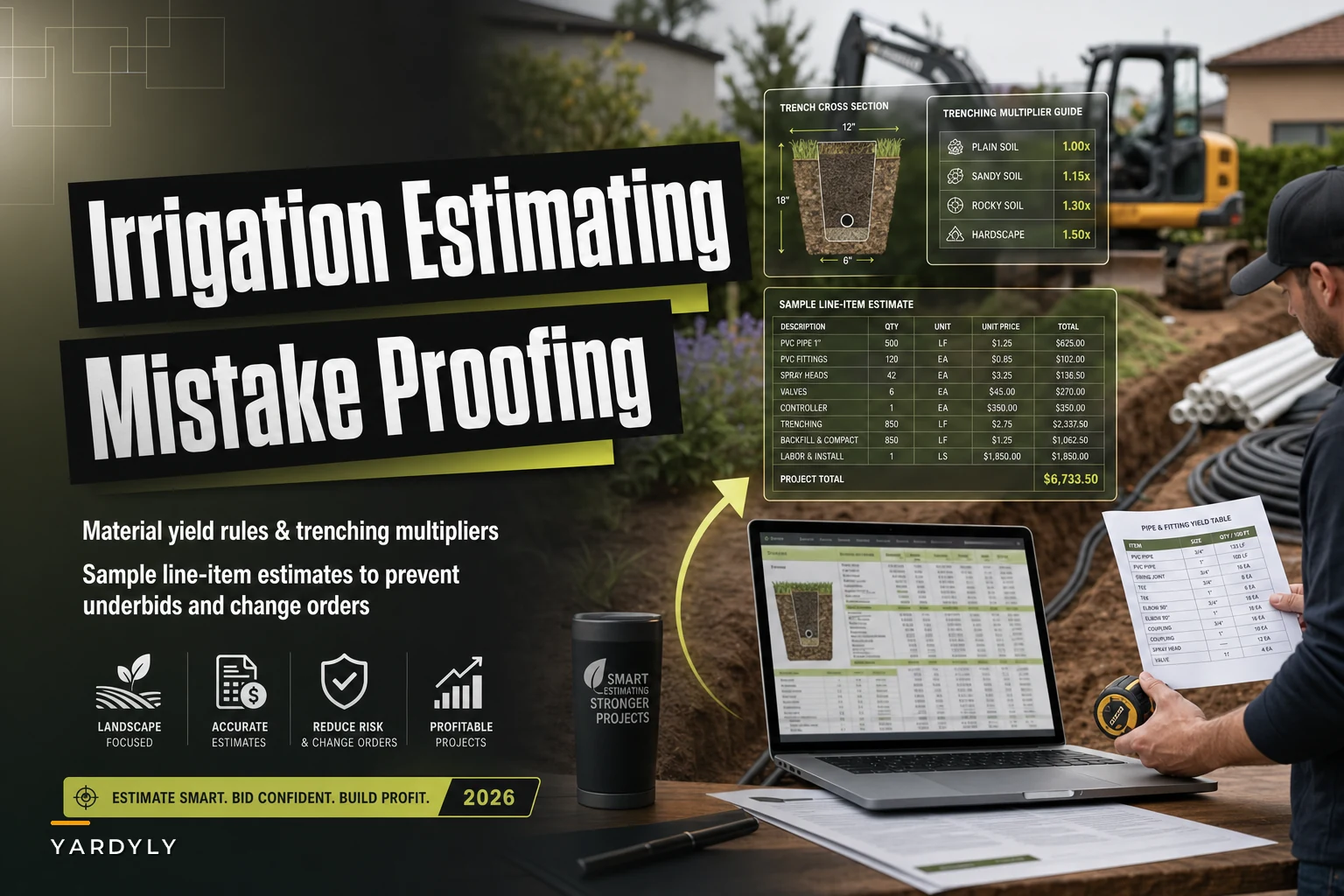 Irrigation Estimating Mistakes to Avoid: Material Yield Rules, Trenching Multipliers, and Sample Line‑Item Estimates
