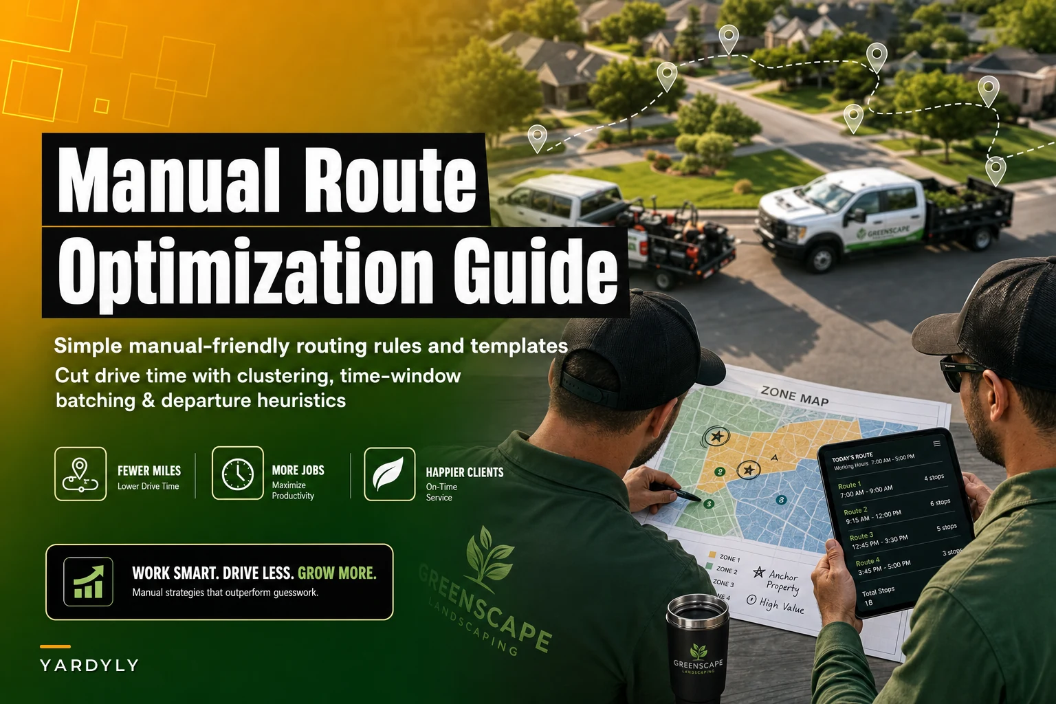 Manual Route Optimization for Small Landscaping Fleets: Clustering, Time-Window Batching, and Departure Rules