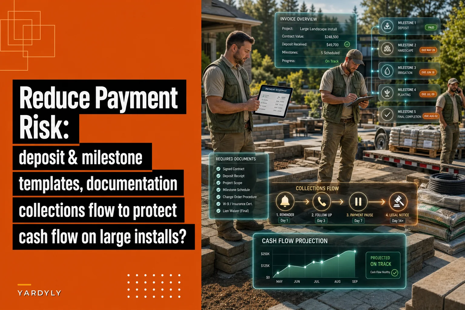 Reduce Payment Risk on Large Installs: Deposit Rules, Installment Templates, and Collections Flow for Landscapers