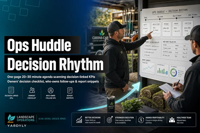 Weekly Ops Huddle That Stops Firefighting: 20–30 Minute Agenda, Decision Checklist, and Who‑Owns Follow‑Ups for Multi‑Crew Landscapers