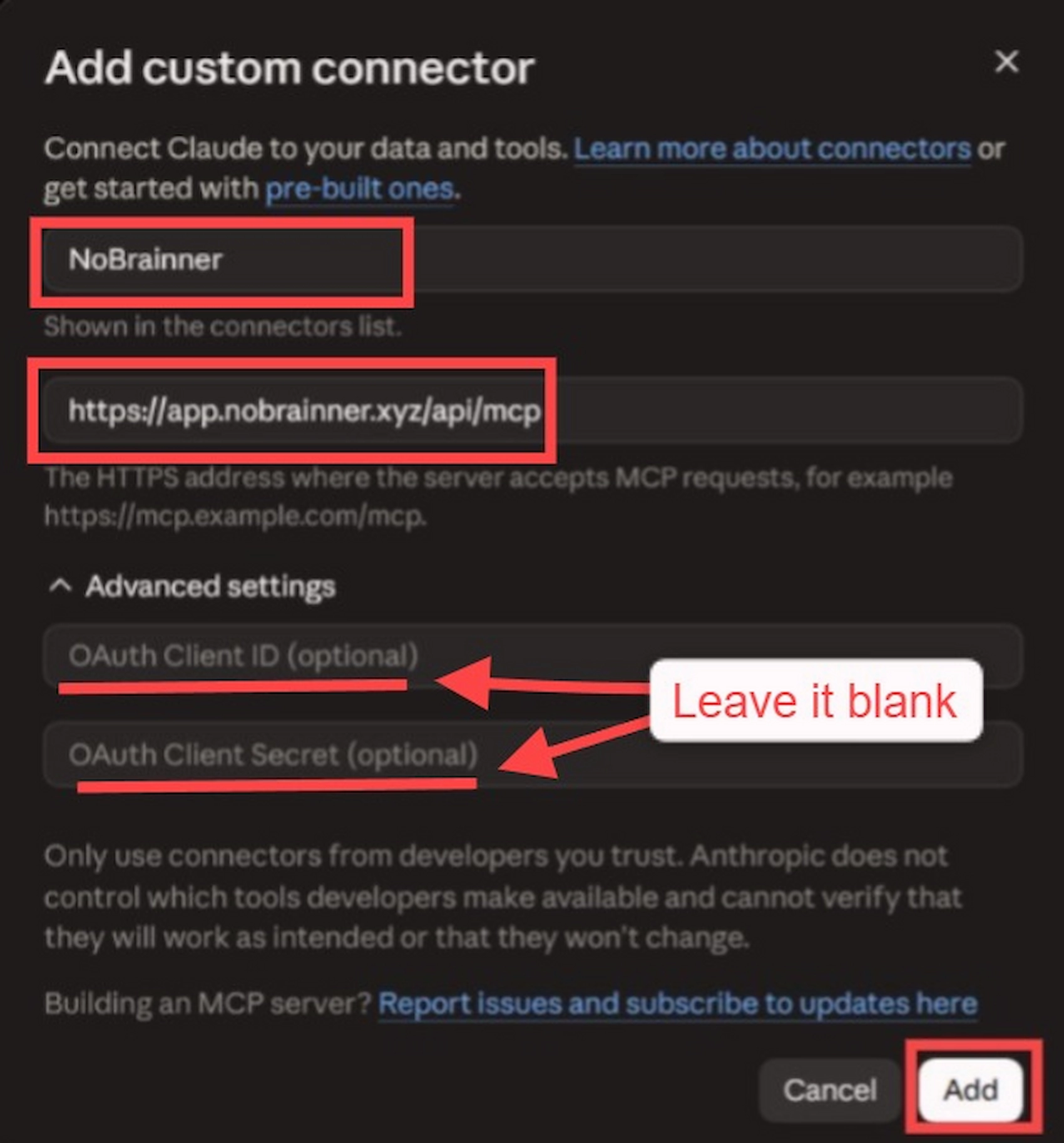 Claude AI Add Custom Connector Setup