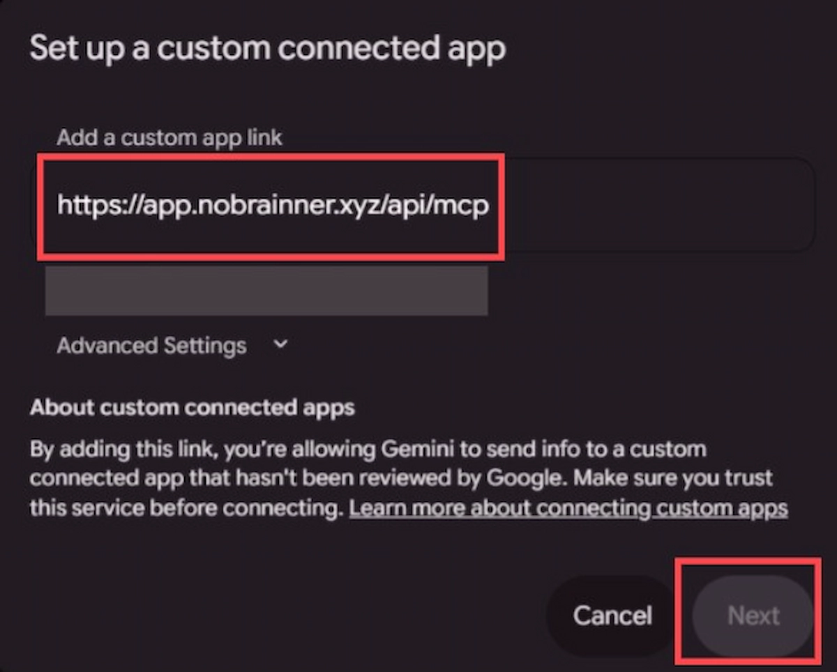 Gemini Spark Add Custom MCP Server
