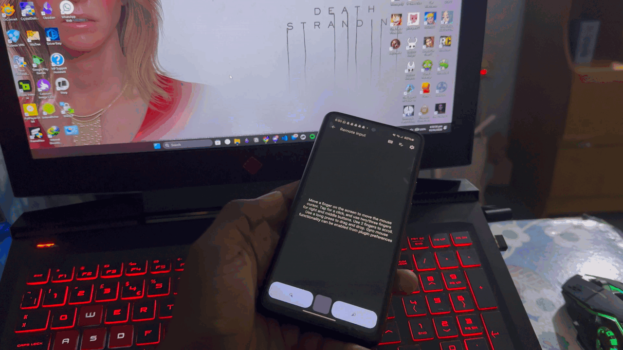 GIF of KDE Connect Gyro mouse in action