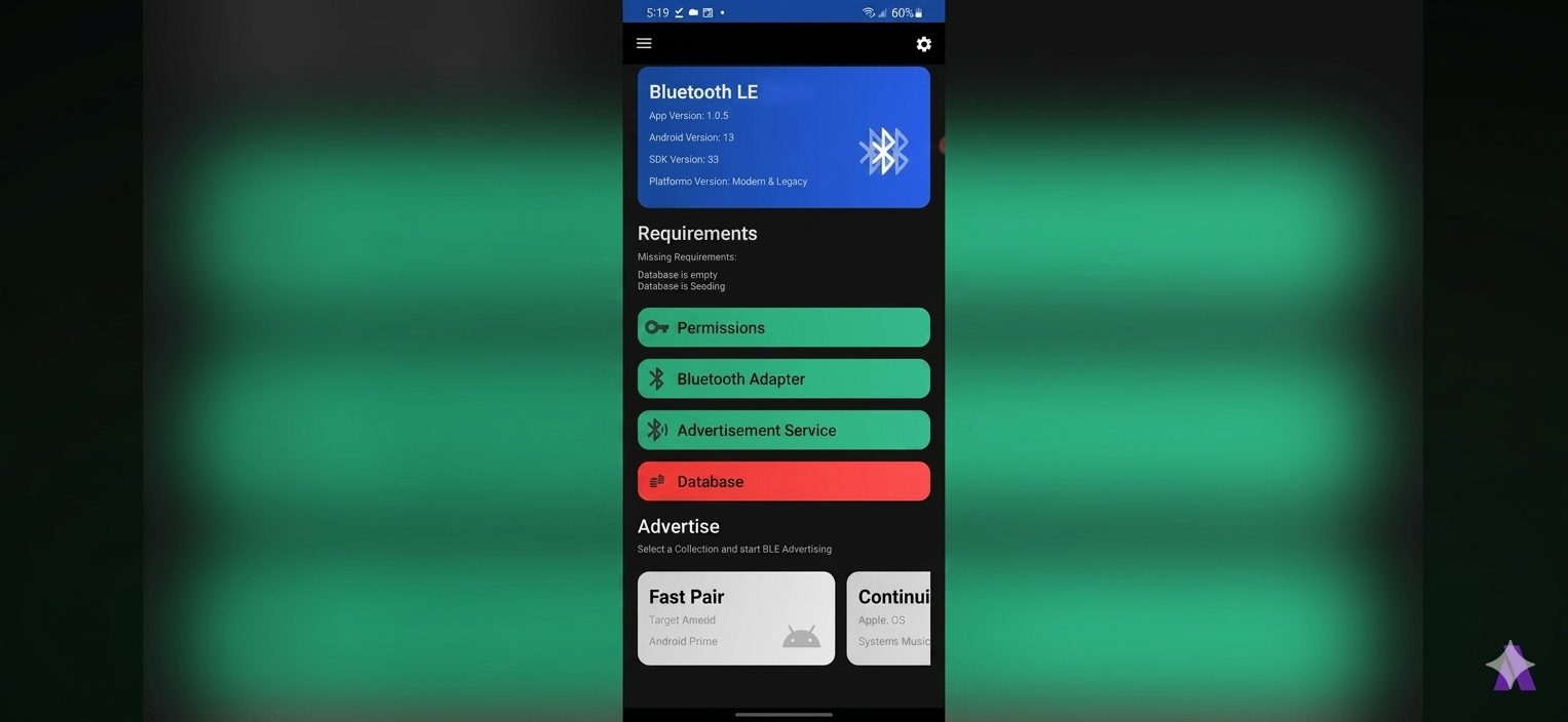 The interface of the application