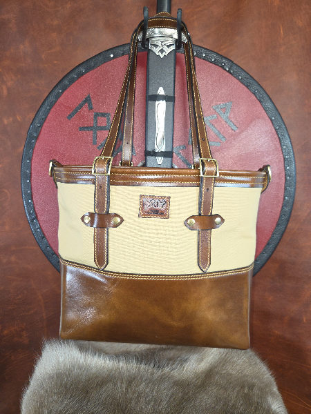Large Canvas & Leather Tote