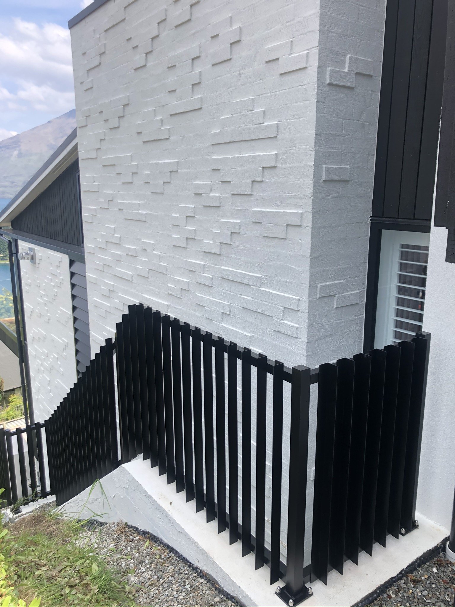 Aluminium balustrading finished with black powdercoat