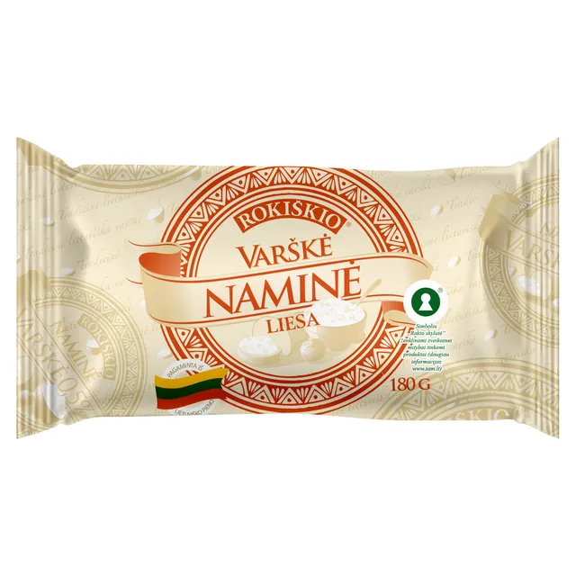 Varškė liesa ROKIŠKIO NAMINĖ 0,5% riebumo, 180 g