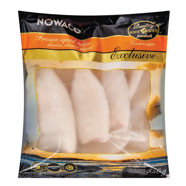 Kalmarų filė be odos sušald. glaz. NOWACO EXCLUSIVE, 550g