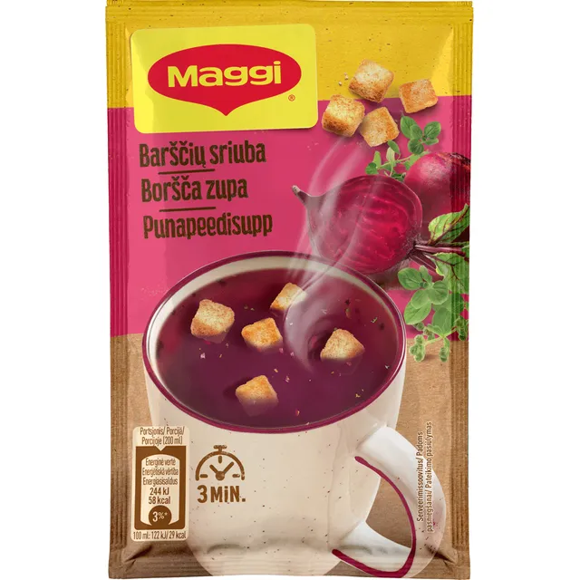 Tirpi barščių sriuba su skrebučiais MAGGI 5 MINUTES, 16 g