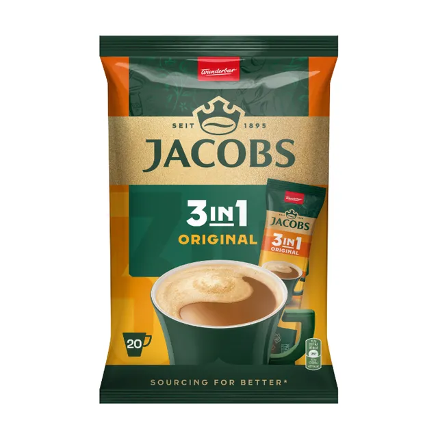 Tirpusis kavos gėrimas JACOBS 3IN1 20 vnt.