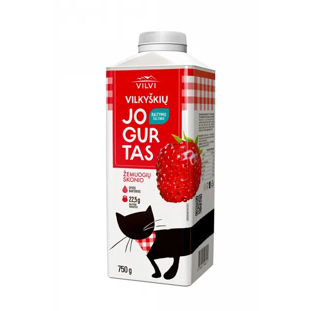 VILVI jogurtas žemuogių skonio 2% rieb. 750g