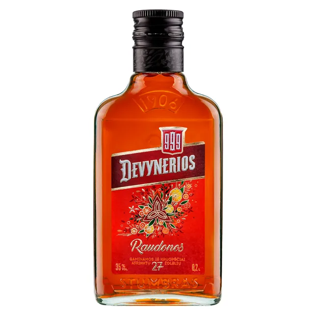 Balzamas spiritinis gėrimas RAUDONOS DEVYNERIOS 35%, 200 ml