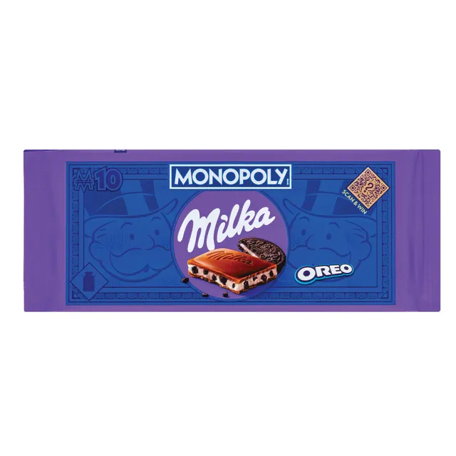 Pieninis šokoladas su OREO sausainių gabaliukais MILKA, 100 g