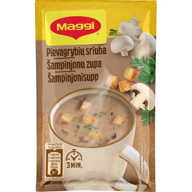 Tirpi pievagrybių sriuba su skrebučiais MAGGI 5 MINUTES, 14 g