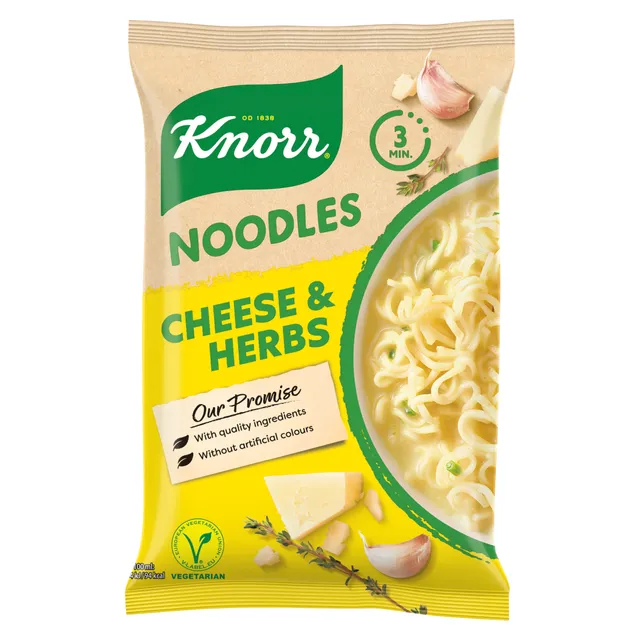 Greitai paruošiami sūrio ir žolelių skonio makaronai KNORR, 61 g