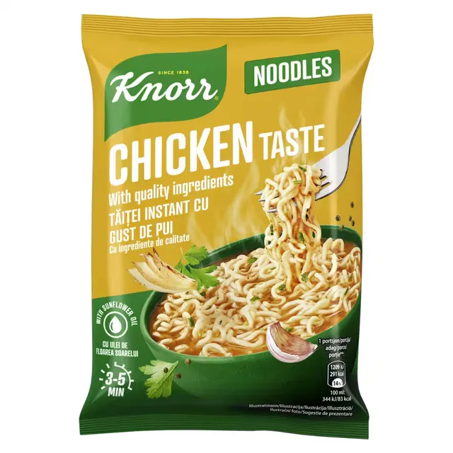 Greitai paruošiami vištienos skonio makaronai KNORR, 61 g
