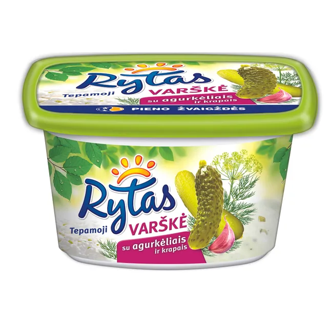Tepamoji varškė RYTAS su agurkėliais ir krapais, 15% rieb., 130 g
