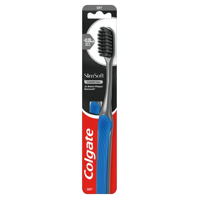 Dantų šepetukas COLGATE SLIM SOFT CHARCOAL, 1 vnt.