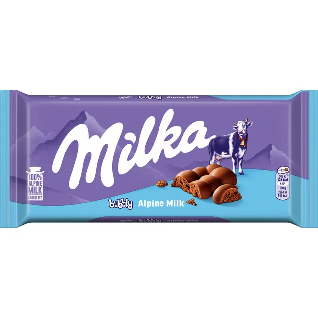 Pieninis šokoladas su akytojo pieninio šokolado įdaru MILKA, 90 g