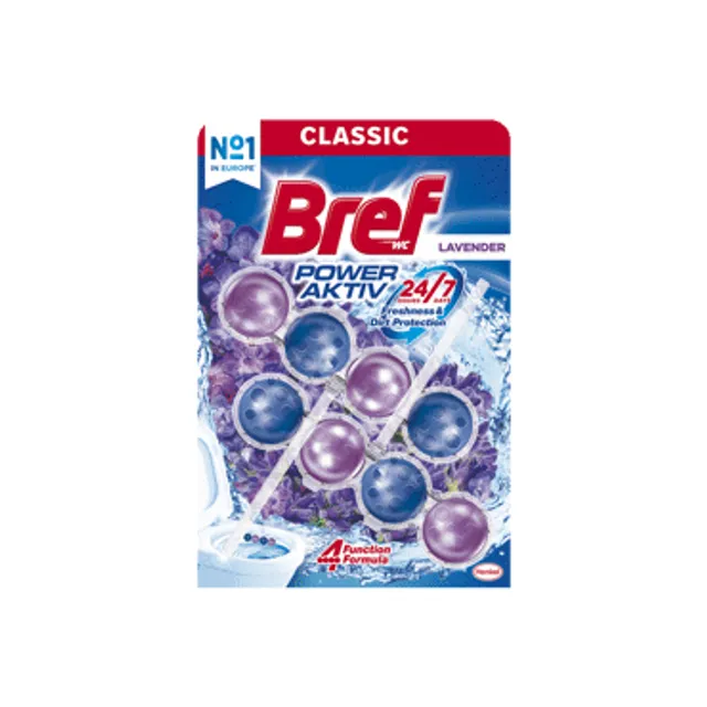 WC valiklis-gaiviklis BREF POWER AKTIV LAVENDER, 100 g