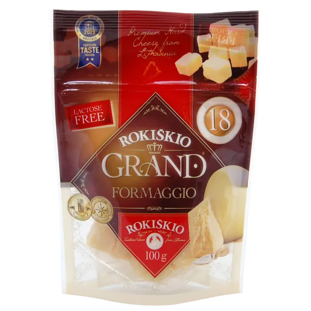 "Rokiškio Grand", laužytas gabaliukais, 18 mėn. 37% rieb. s.m., 100 g.