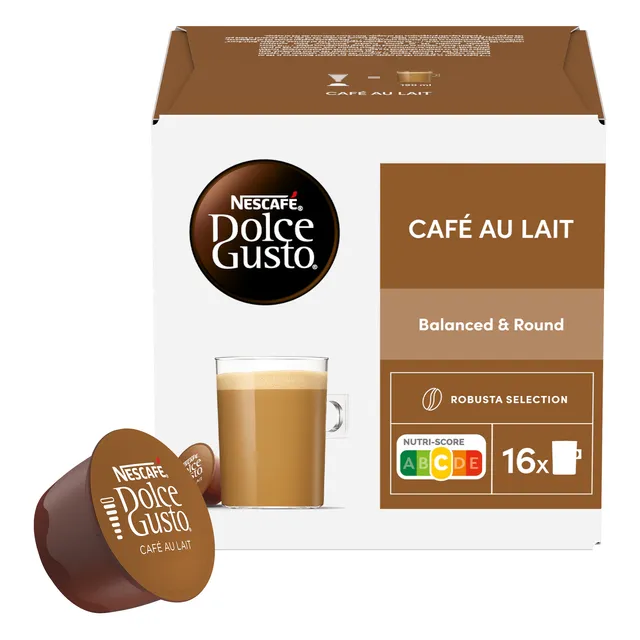 Kavos kapsulės NESCAFE DOLCE GUSTO CAFE AU LAIT, 160 g