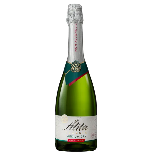 Gazuotas putojantis nealkoholinis vynas ALITA CLASSIC, 750 ml