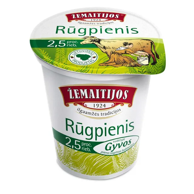 Rūgpienis ŽEMAITIJOS, 2,5% rieb., 500 ml