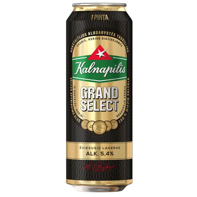 Šviesusis alus KALNAPILIO GRAND SELECT (5,4%), 568 ml
