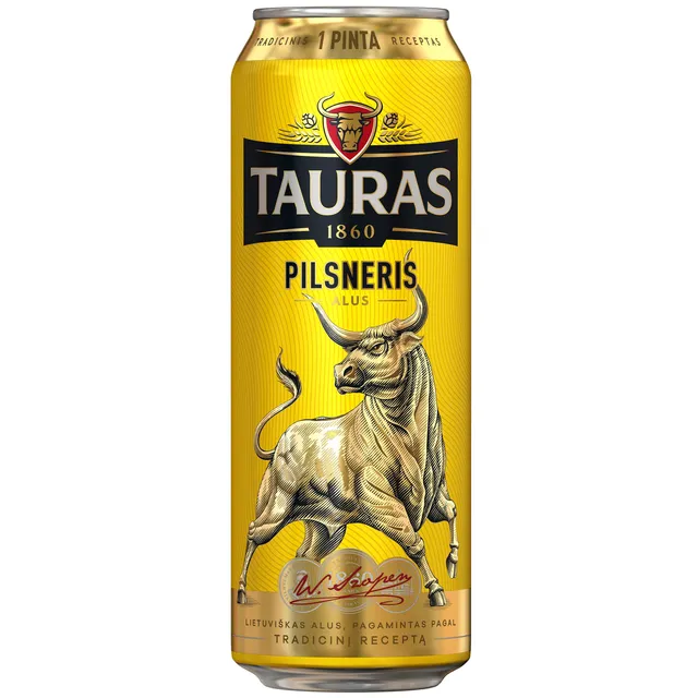 Šviesusis alus TAURAS PILSNERIS (4,6%), 568 ml