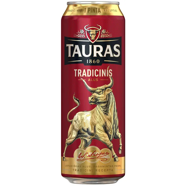 Šviesusis alus TAURO TRADICINIS (6%), 568 ml