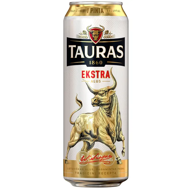 Šviesusis alus TAURAS EKSTRA (5,2%), 568 ml